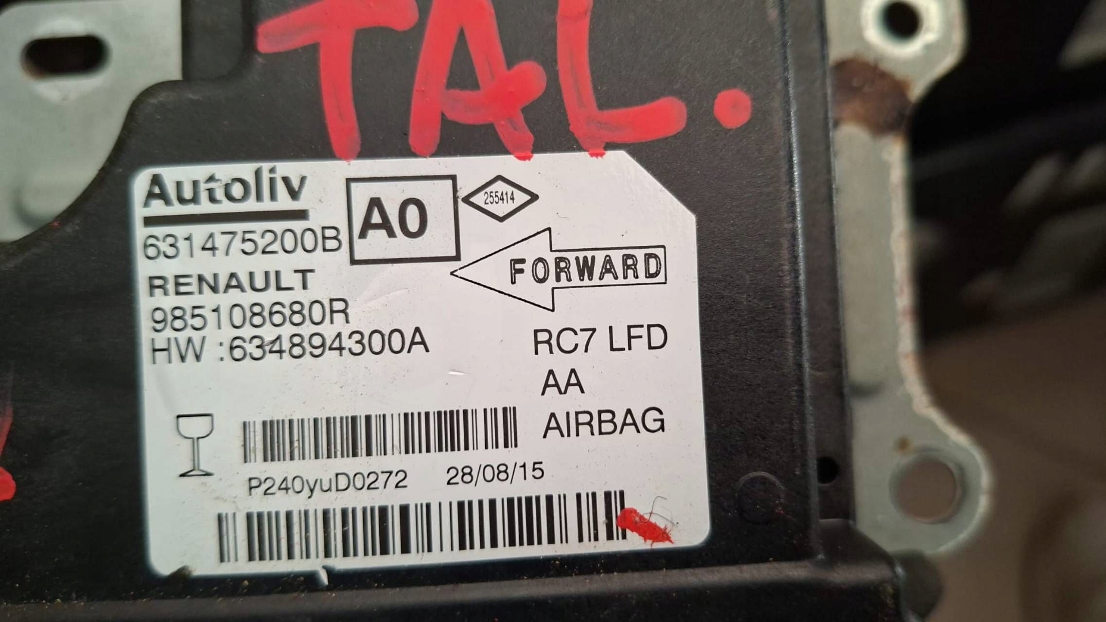 module control unit airbag Renault Talisman 985108680R