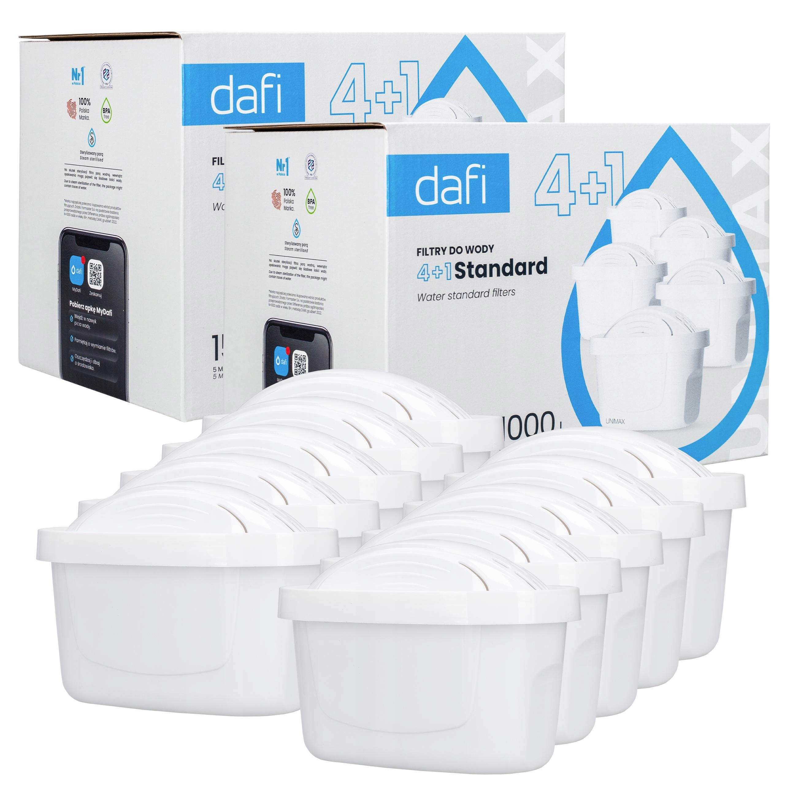 Filtr Dafi Unimax do dzbanka filtrującego Dafi Mila Crystal 10 sztuk