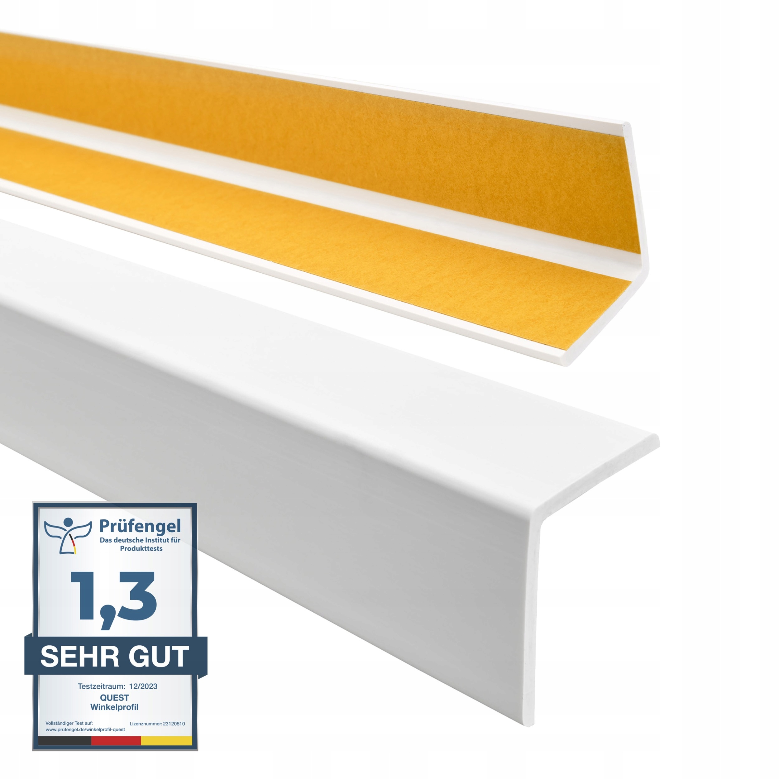 Mäkký Pvc uholník, ochranný, samolepiaci, biely, 27x27 mm, 100 cm