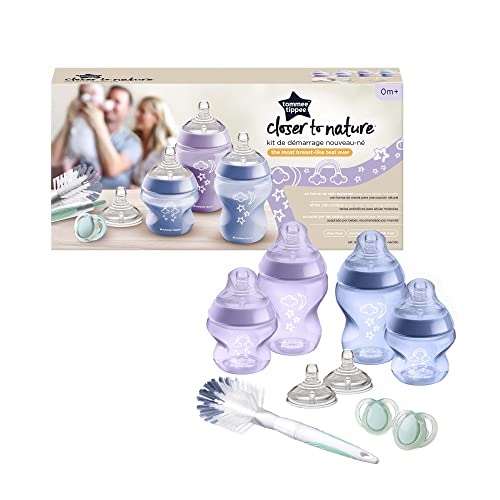 Tommee Tippee zestaw startowy 4x butelka 4x smoczek szczotka