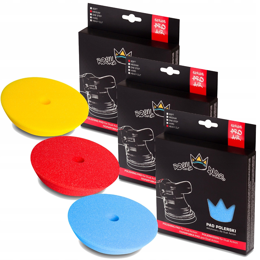 

Royal Pads Air Zestaw 3 padów polerskich 130/150mm