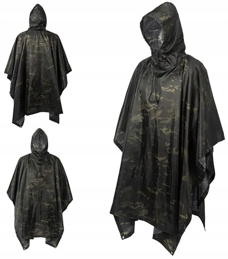 Camo Ponczo Peleryna Przeciwdeszczowa RipStop MTC BL