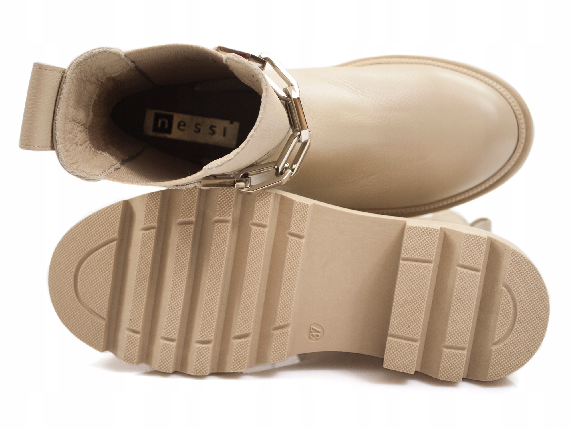 botki sztyblety Nessi skóra platforma workery Model 22357