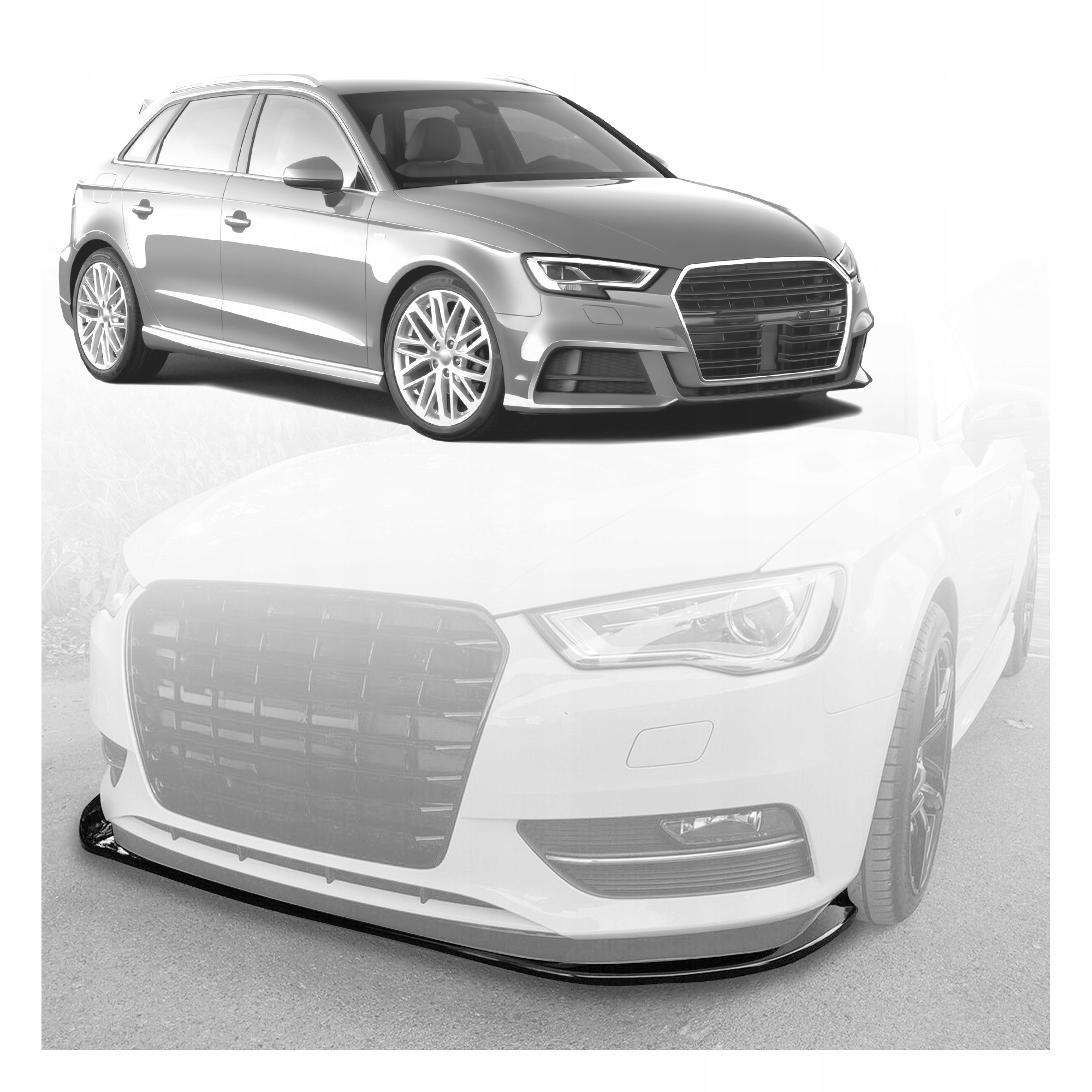 Nástavec předního nárazníku hokejový difuzér pro Audi A3 III 8V 2013-2020 Hb