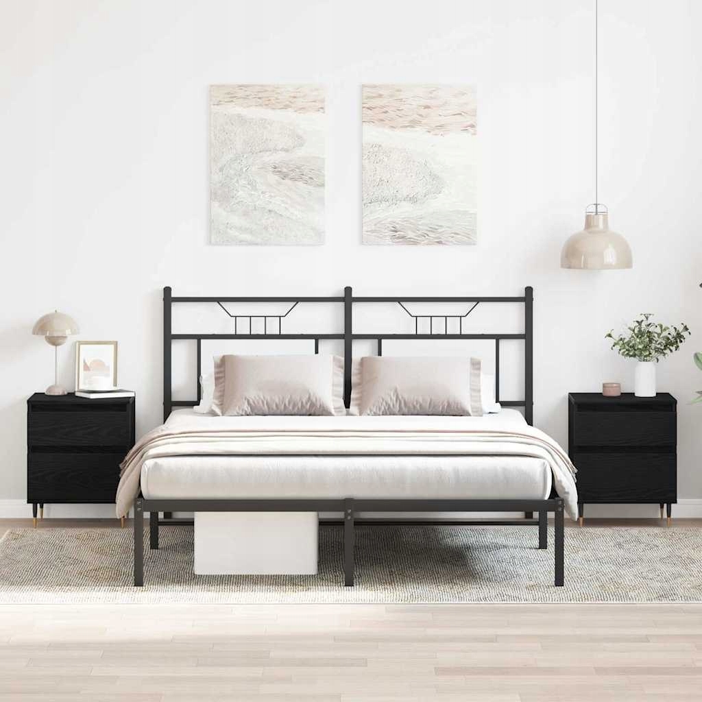 Nočné stolíky 2 kusy Čierny dub 40x35x50 cm Materiál na báze dreva Lumark