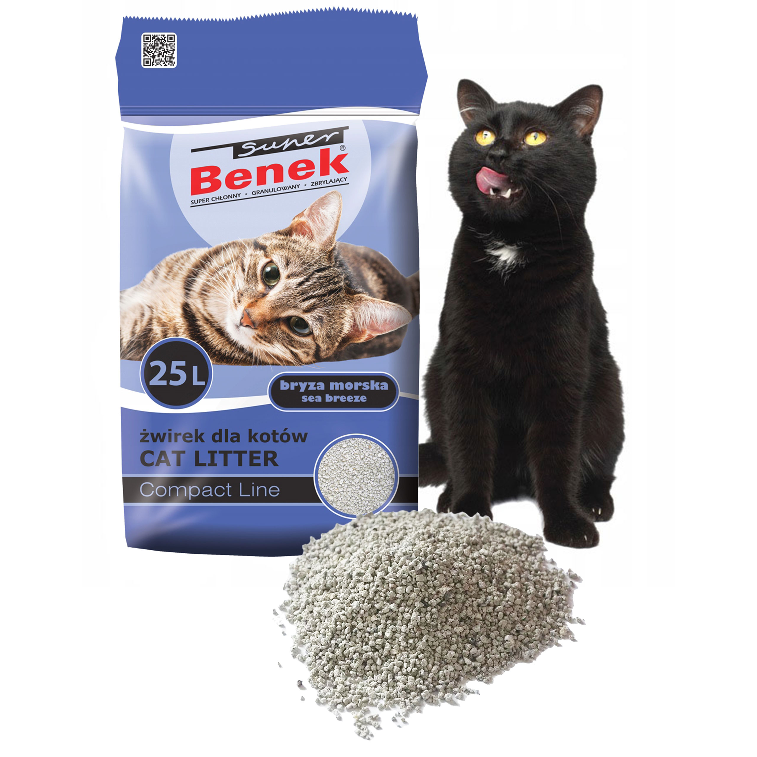 Żwirek dla kota Certech Benek Compact bryza morska 25 L