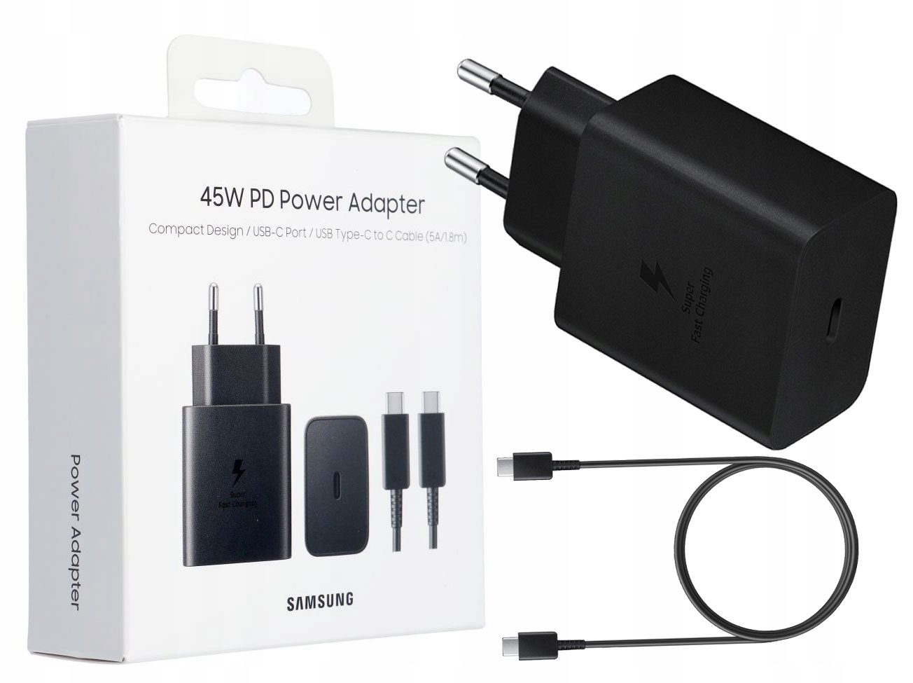 Oryginalna Ładowarka Samsung 45W Pd EP-T4511 Kabel 5A Blister S25 Ultra