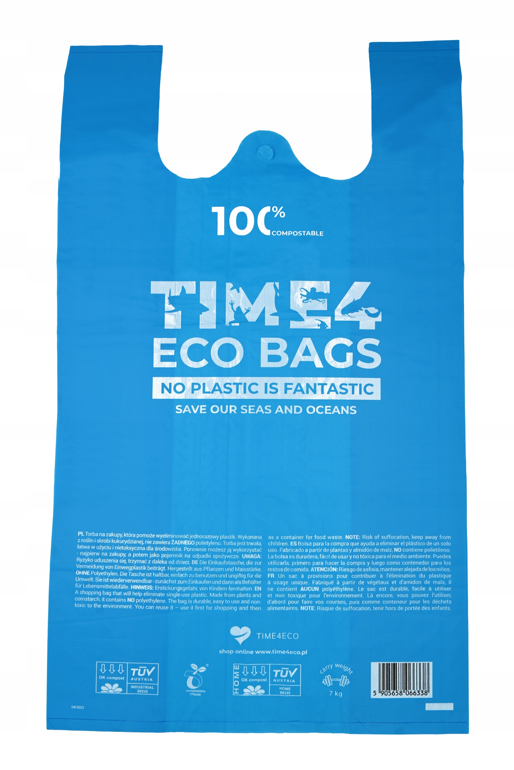 TORBA REKLAMÓWKA typ T-shirt KOMPOSTOWALNA 100 szt. ocean edition