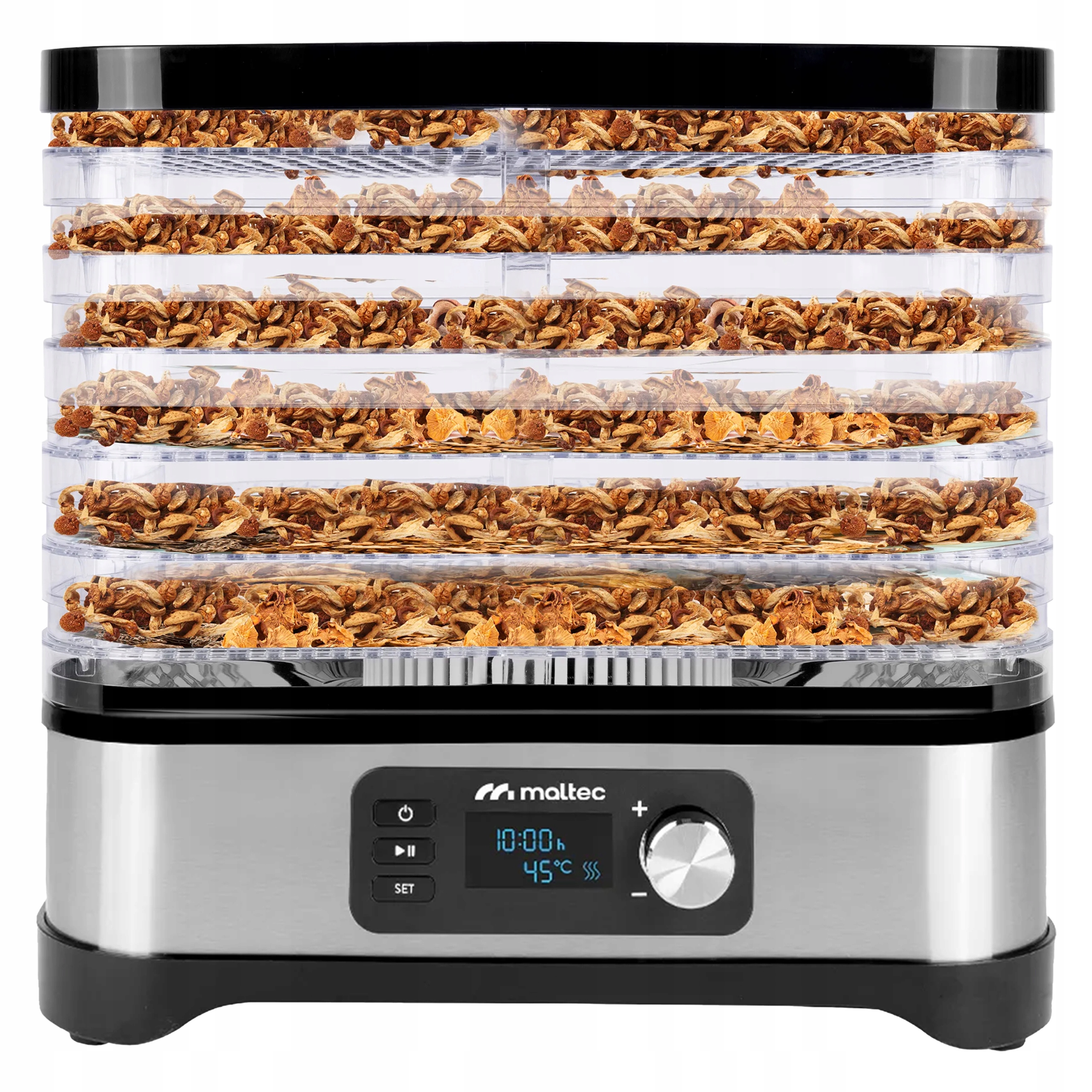 Sušička Hub Bylinek Ovoce Zeleniny 6 Tac 450W Časovač Regulace Teploty