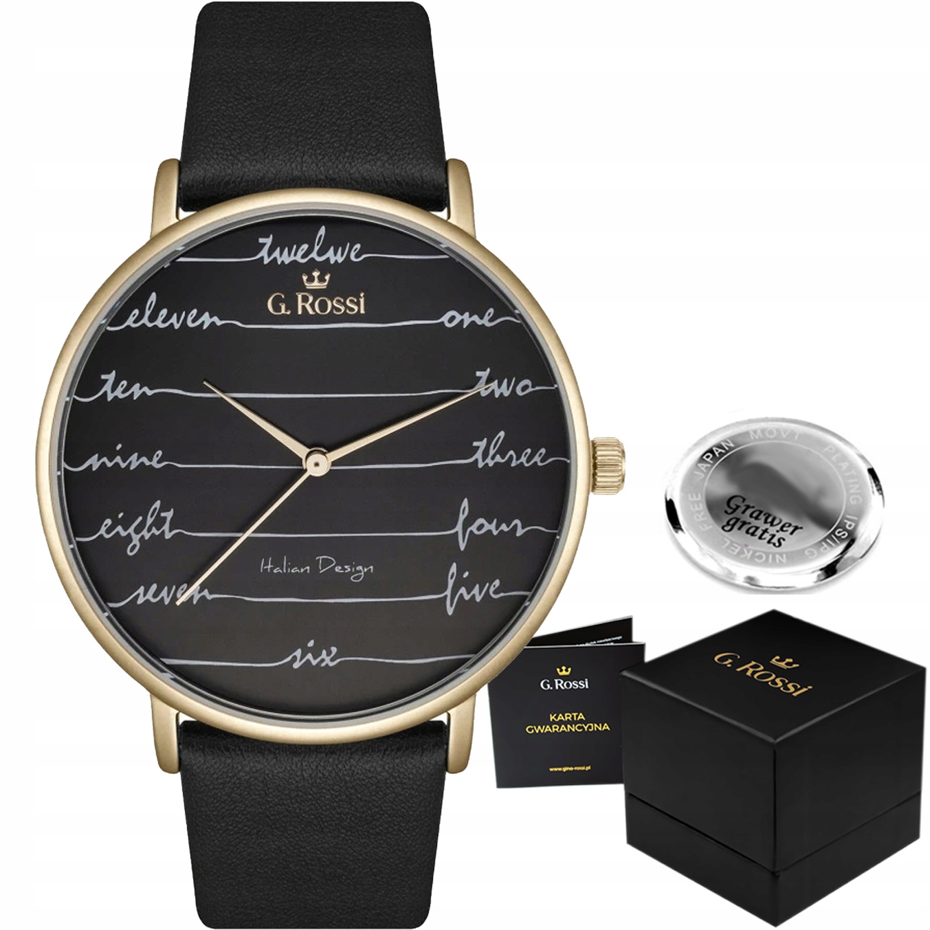 Dámské hodinky G. Rossi Grave Kožený Řemínek Gravírování Box