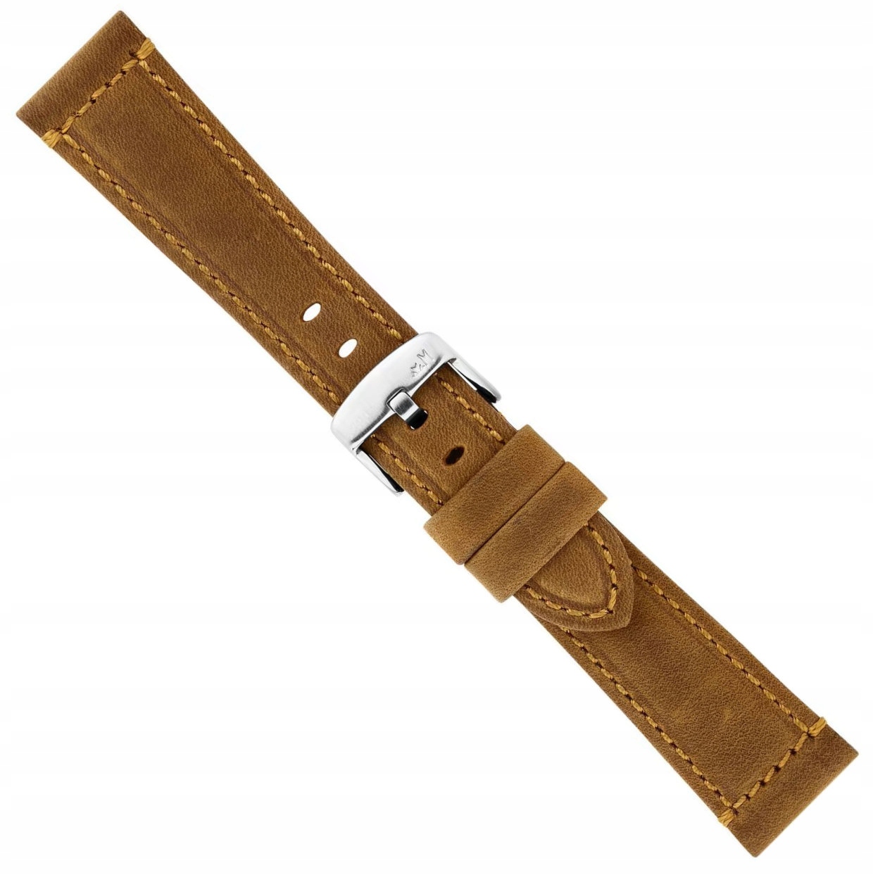 Hnědý Kožený Měkký Italský Řemínek Pro Hodinky Morellato 22 mm X6121 Nubuk