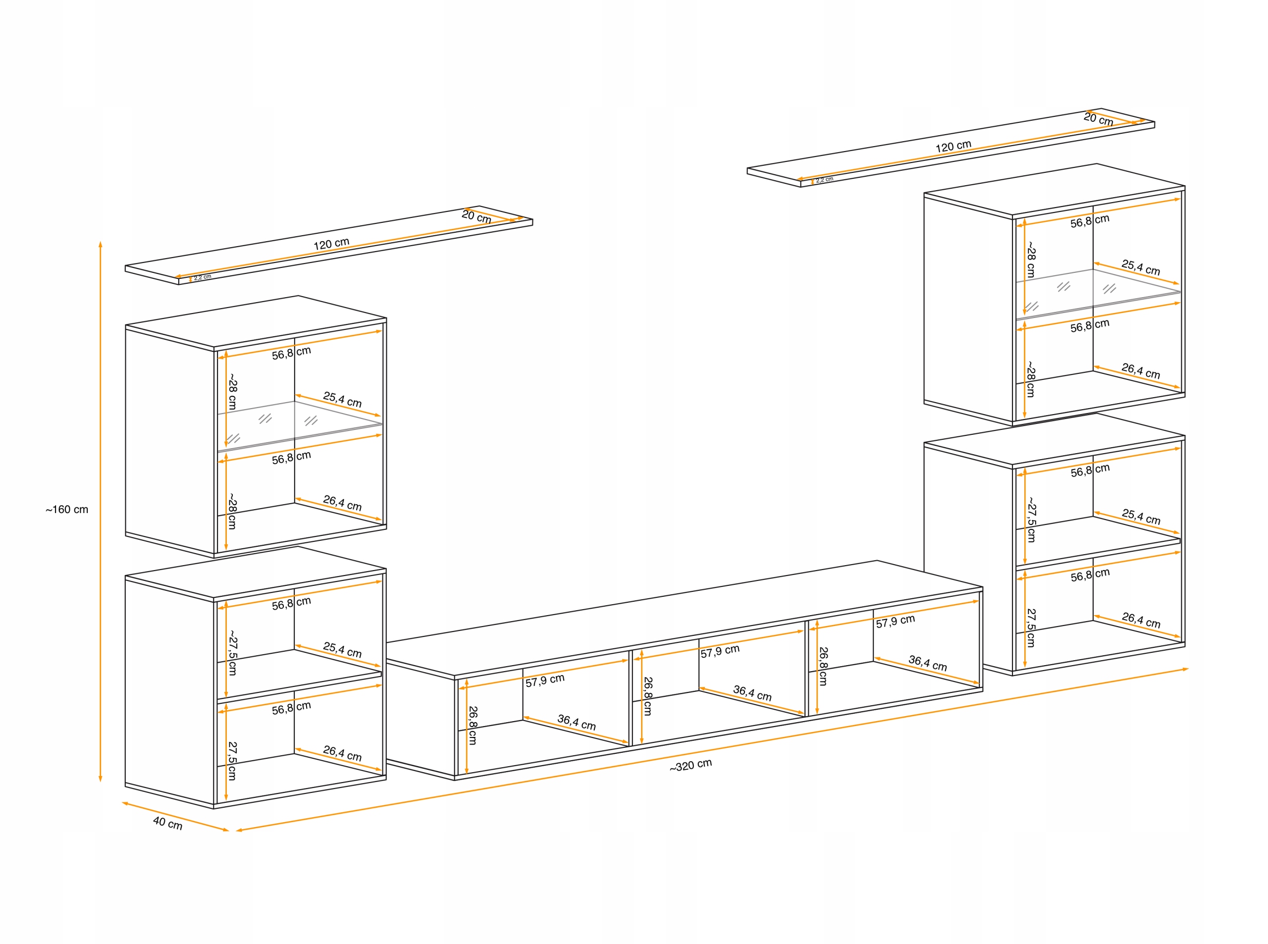 MEBLOŚCIANKA SWAP XIV - WW - W. POŁYSK PVC Kod producenta 26 WW SW 14