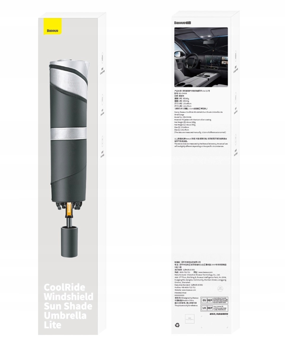 BASEUS OSŁONA PRZECIWSŁONECZNA DO SAMOCHODU NA PRZEDNIĄ SZYBĘ DO AUTA Stan opakowania oryginalne