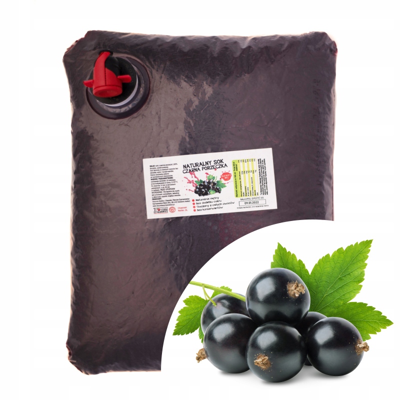 

Sok Czarna Porzeczka 100%NFC Tłoczony naturalny 3L
