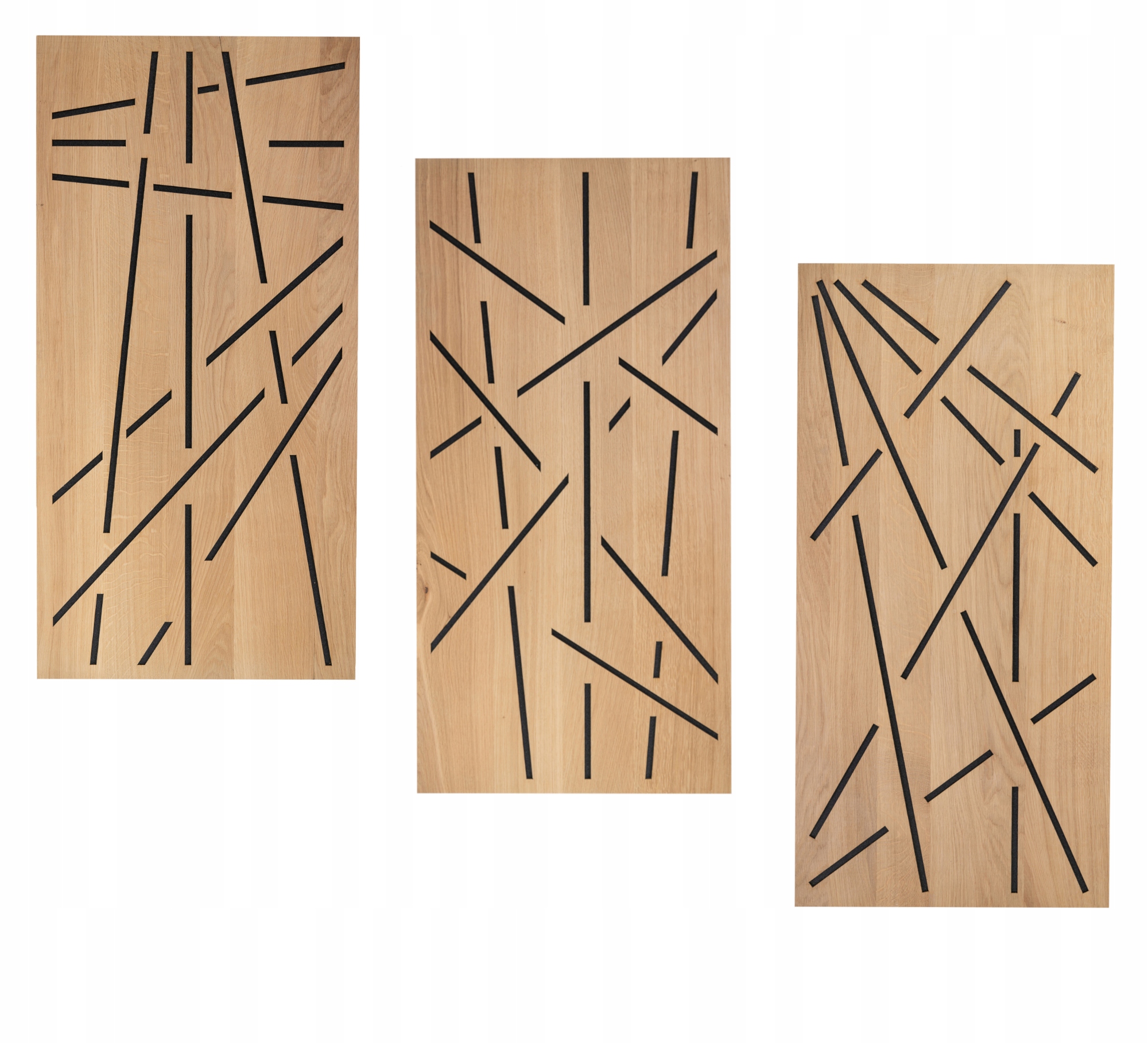 Sada 3ks dekorační akustický Ekran absorbující 6 cm panel dřevo dub