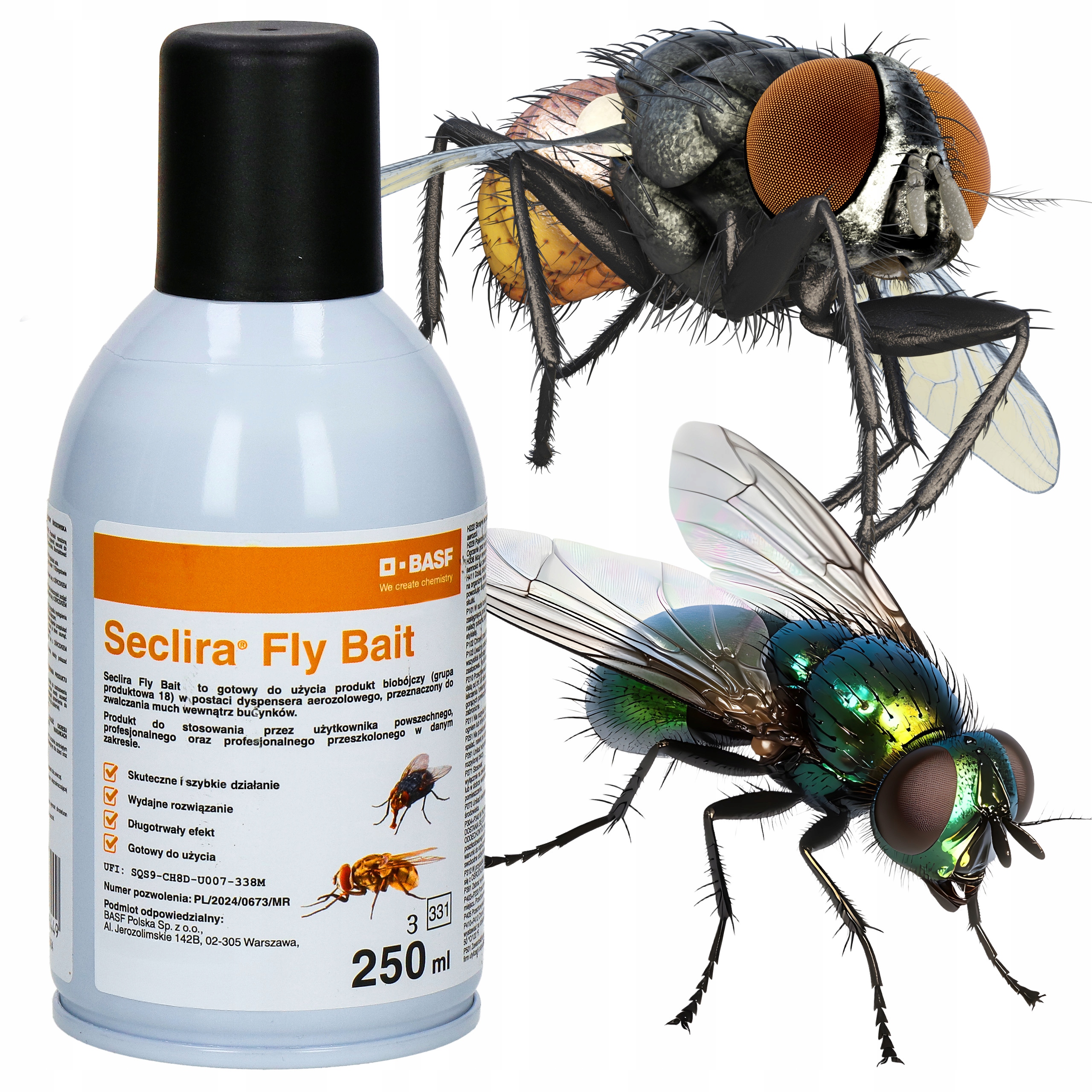 Oprysk Spray Środek Preparat Na Muchy Owady Do Zwalczania Much Basf 250ML