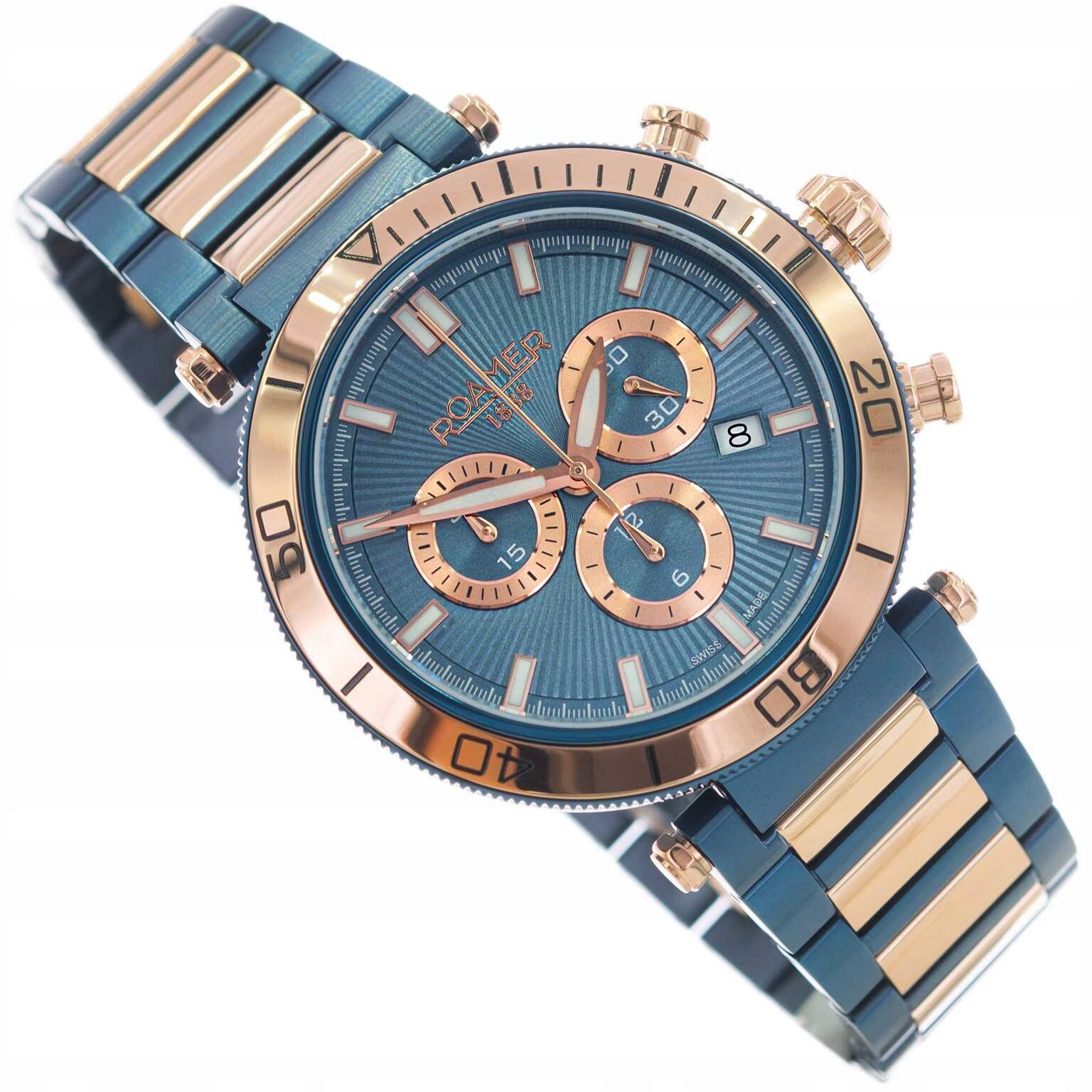 Pánské Hodinky Roamer Toscana 994837 49 45 20 Chronograf Datumovka Náramek