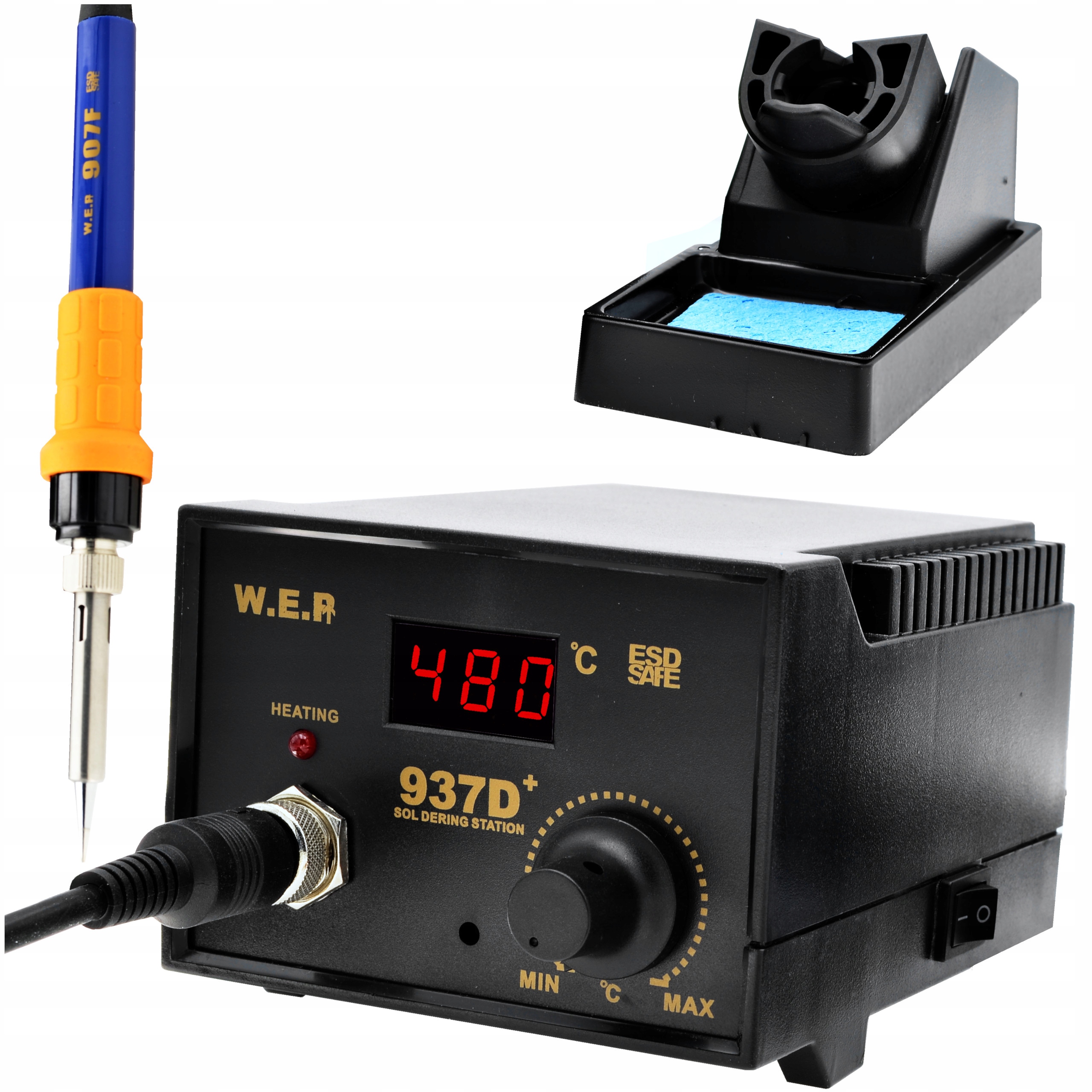 Stacja lutownicza Hotair Wep 937D+ 75W kolba silikon