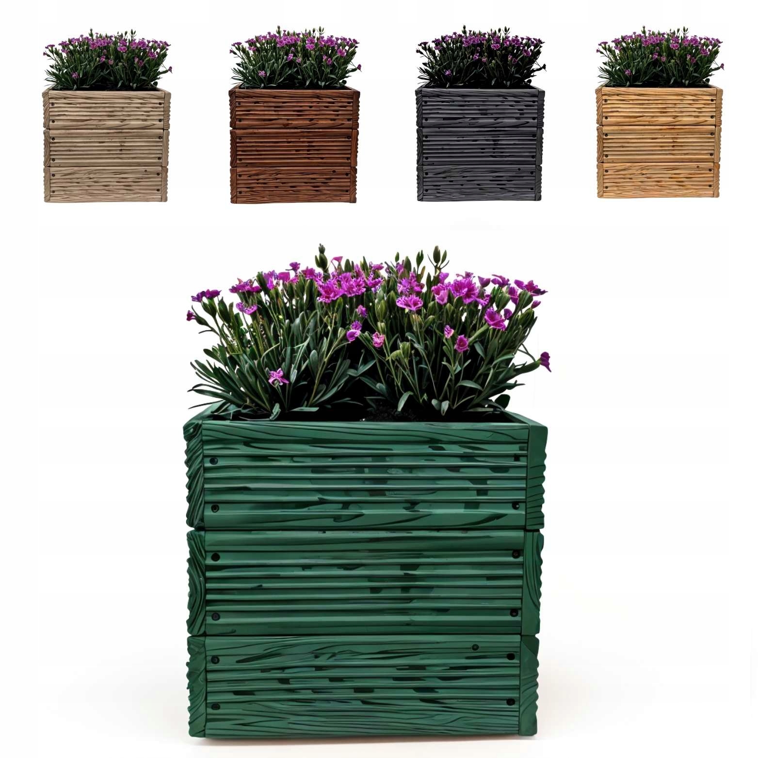 Krabice 30x30x28 cm modřínově zelená květináč