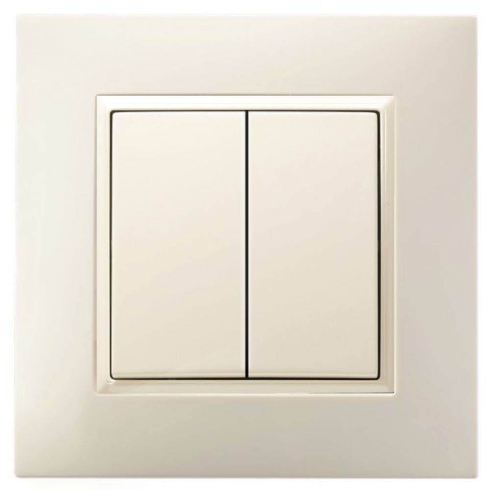 WŁĄCZNIK ŚWIATŁA PODWÓJNY W RAMCE ECRU
