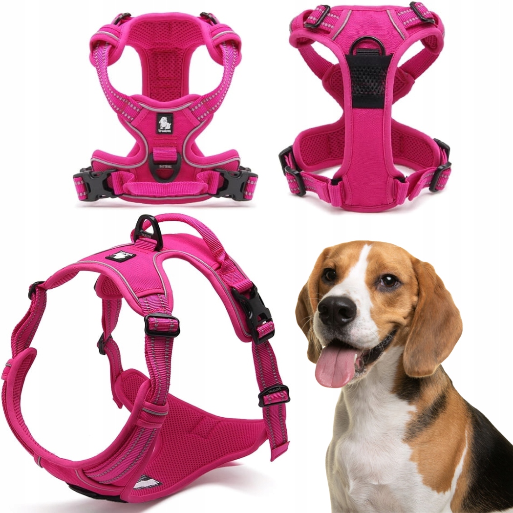 Levně Postroj Pro Psa Truelove Easy Walk Pevný, Odolný, Reflexní, Růžový