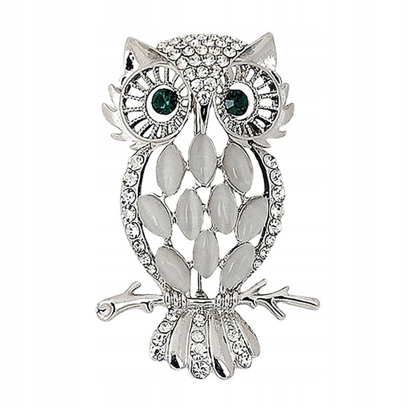 

Broszka Sowa z Kryształami 2 Srebrna Jakość Lux