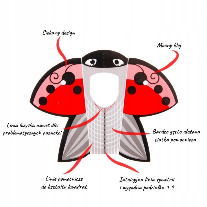 MIGDAŁKI SZABLONY formy DO PAZNOKCI ladybug 100SZT Marka Molly Lac