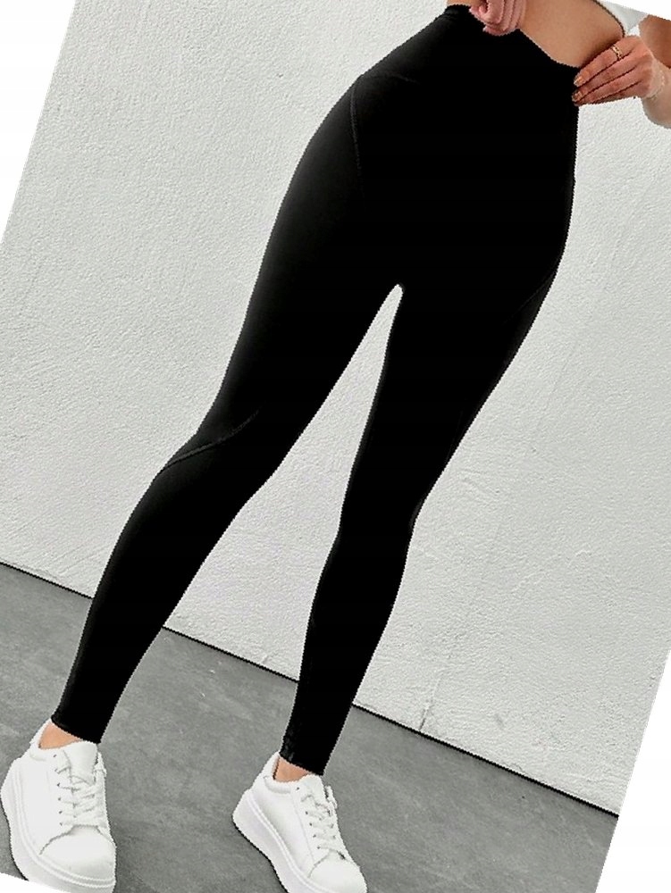 Legginsy Trningowe Sportowe Czarne Z Wysokim Stanem Na Fitness M