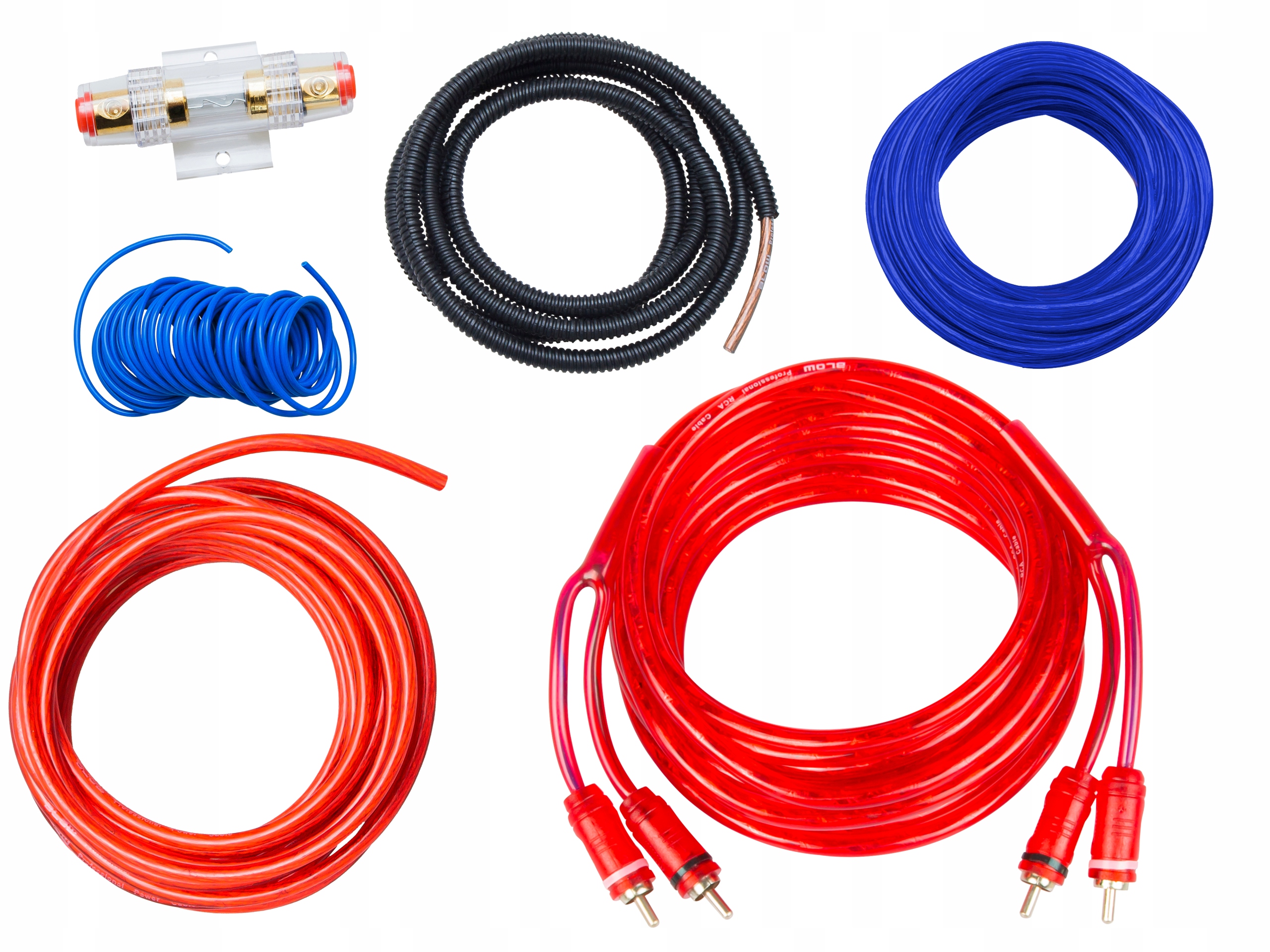 ZESTAW KABLI PRZEWODÓW DO SUBWOOFER BLOW RCA TUBA Model AW200