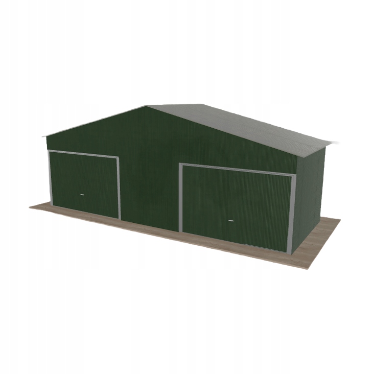Plechová garáž 8x3 m dvoupolohová, dvoupolohová, zelená