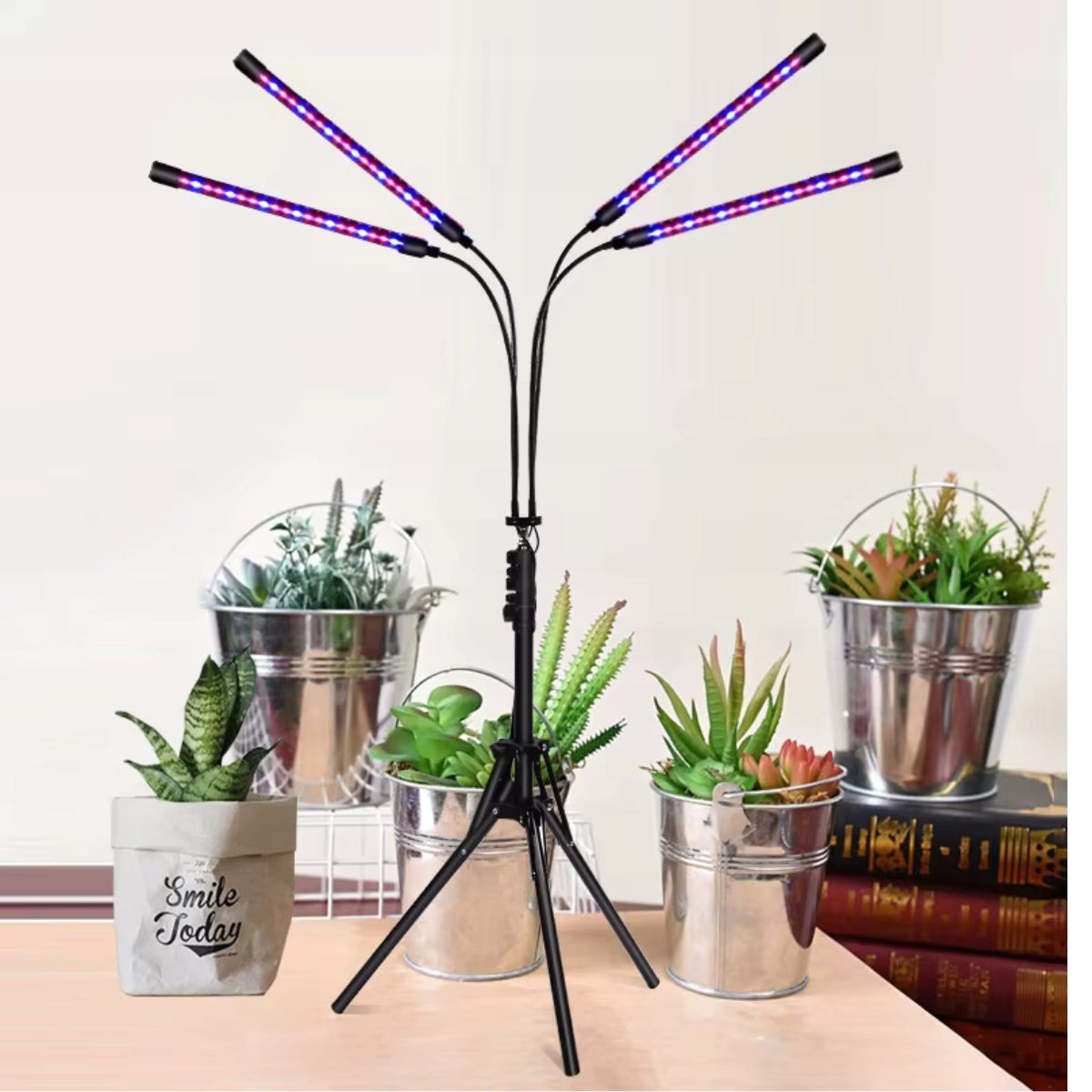 LAMPA DO UPRAWY ROŚLIN LED WZROSTU PANEL X4 TIMER DLA DOŚWIETLANIA + PILOT Maksymalna moc 14 W