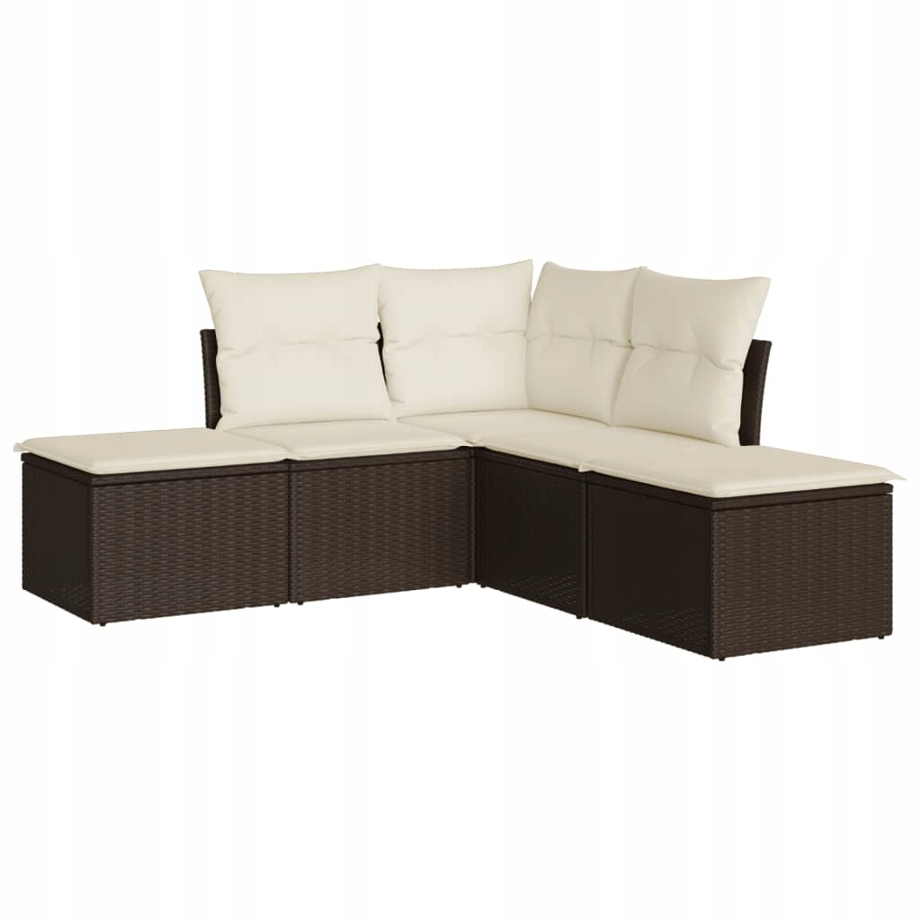 Set zahradního nábytku technorattan vidaXL hnědý 5 el.