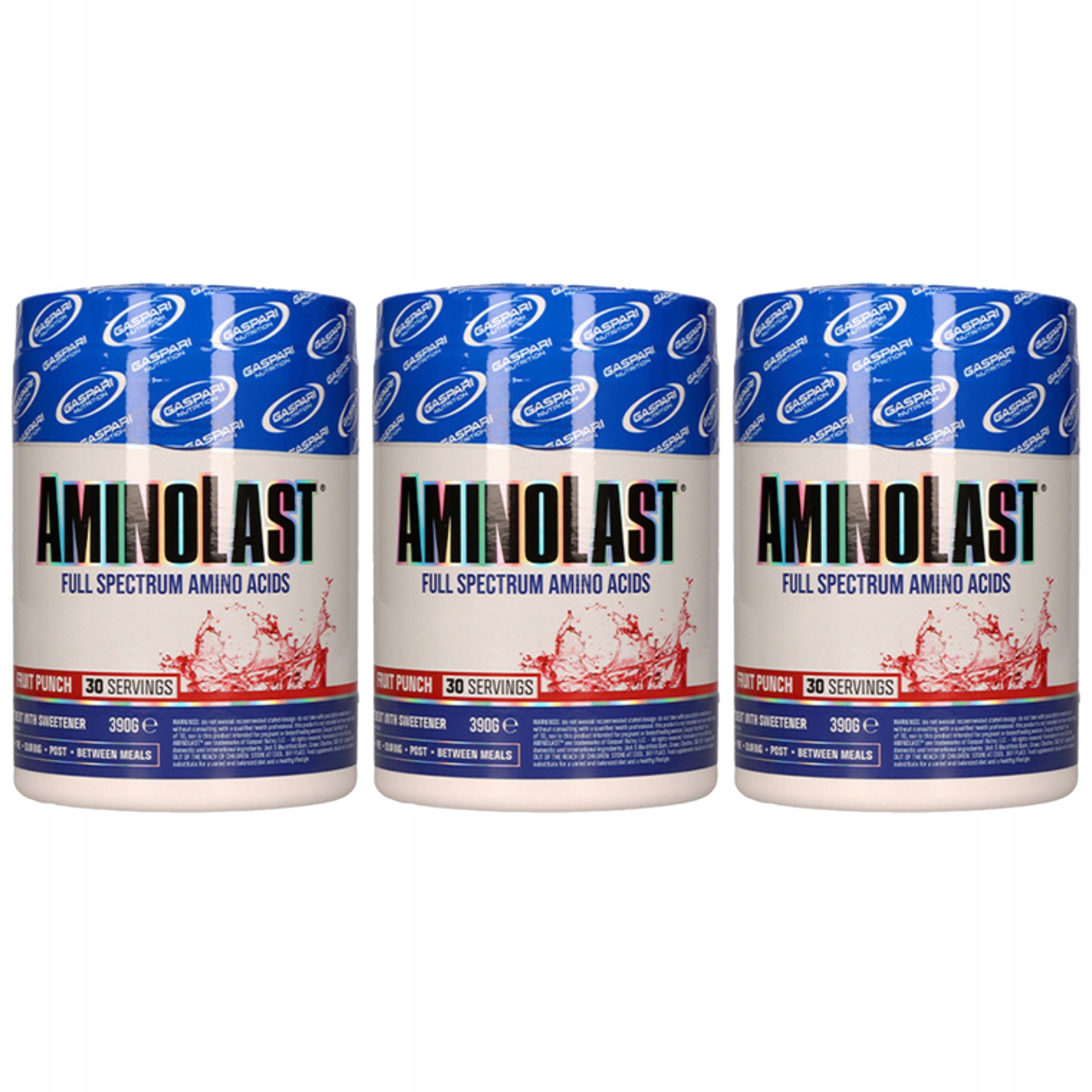 3x Aminokyseliny Bcaa Eaa Regenerace elektrolytů Síla AminoLast 390 g Gaspari