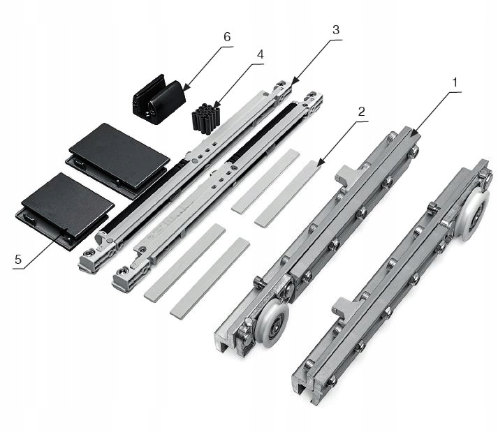 Příslušenství pro posuvný systém dveří pro sklo TS-MP80SET Nabl
