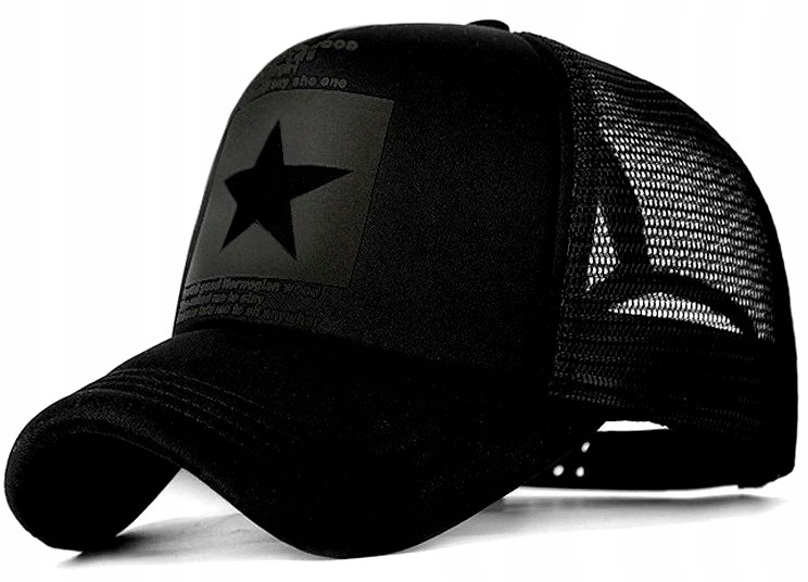 

Czarna bejsbolowa Czapka z daszkiem Gwiazda siatka