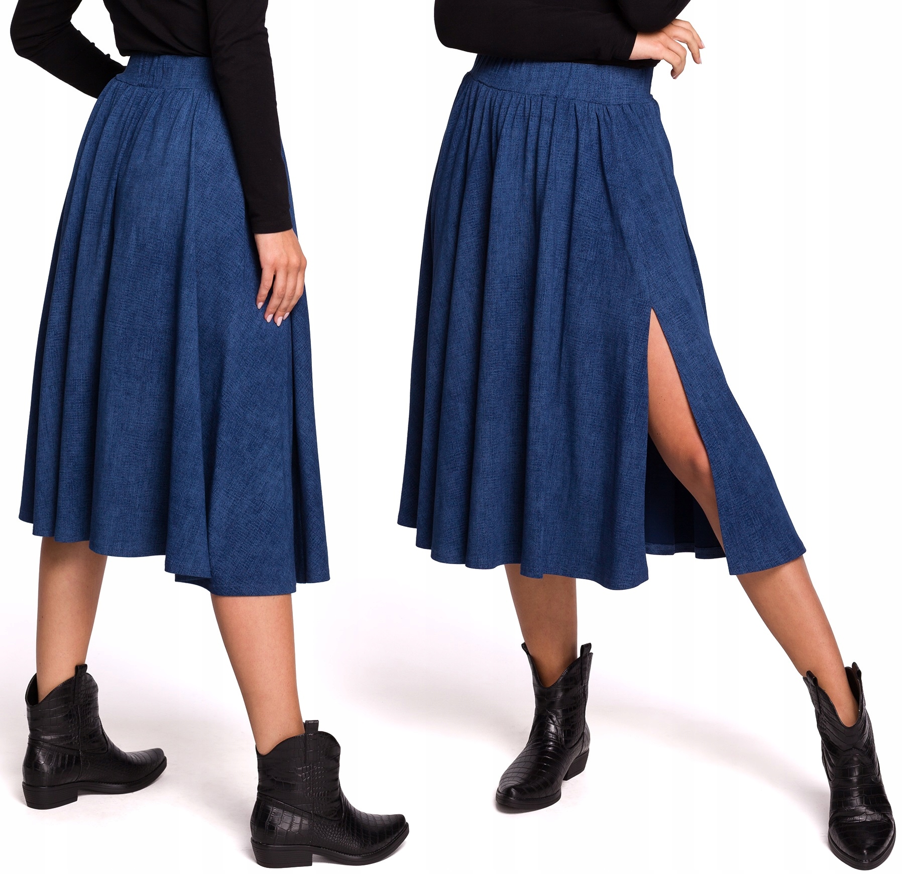 

Rozkloszowana Spódnica MIDI Z Rozcięciem