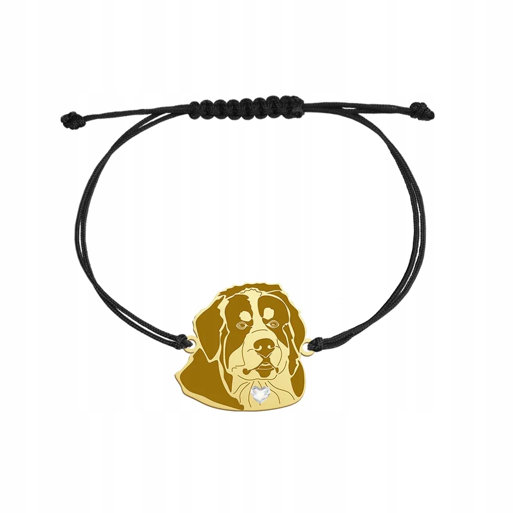 Zlatý náramek Bernský salašnický pes 925 Žena Gravírování Bonus