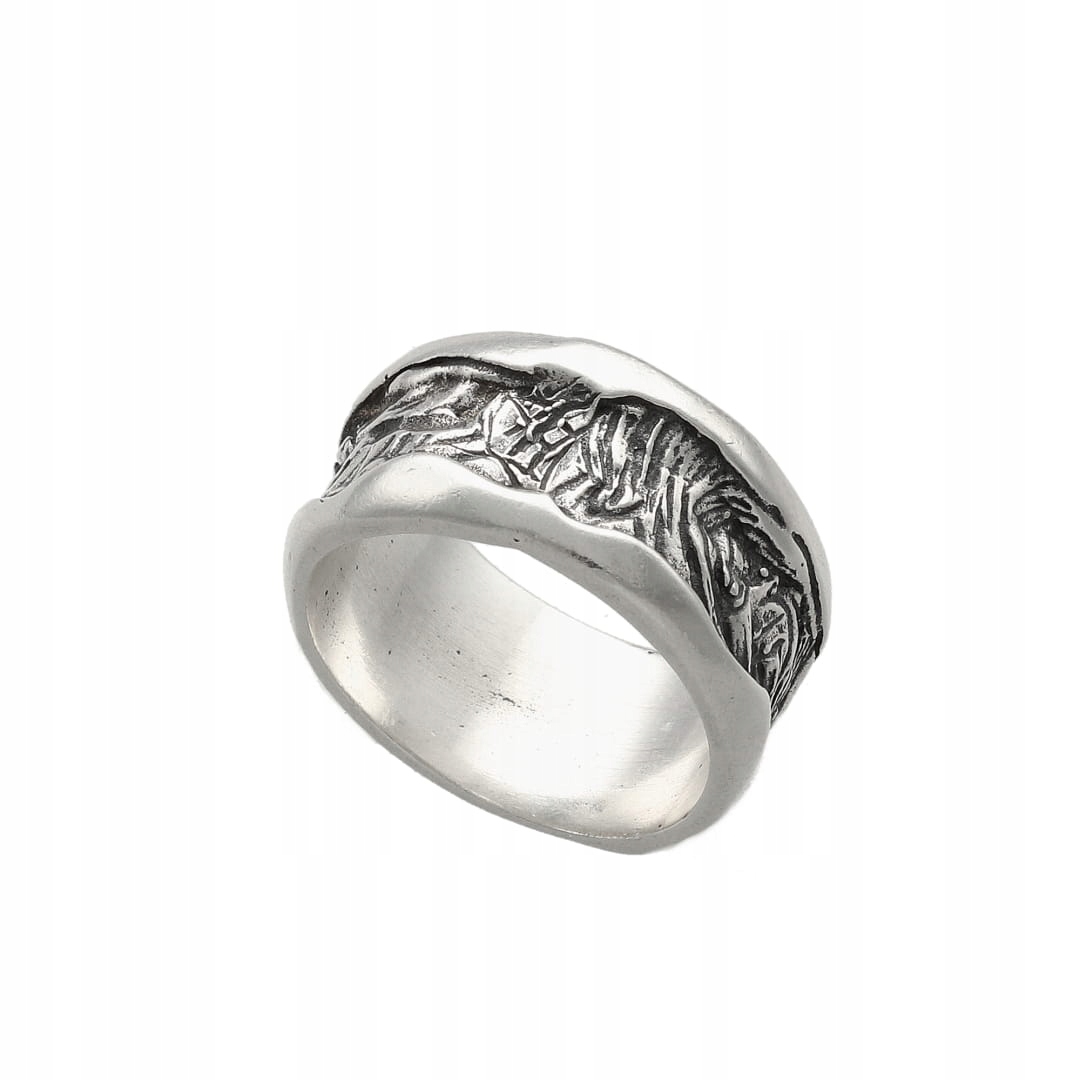 Široký prsten s stříbro stříbrem vel. 16