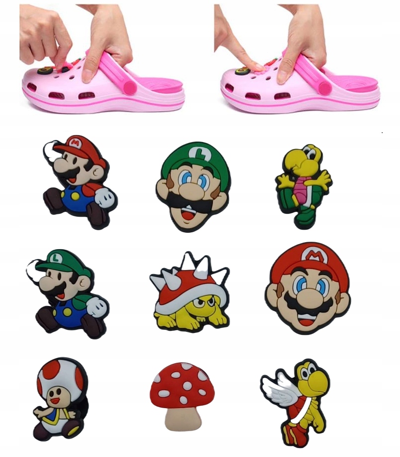 

Przypinki Jibbitz Do Butów Crocs mario 9szt