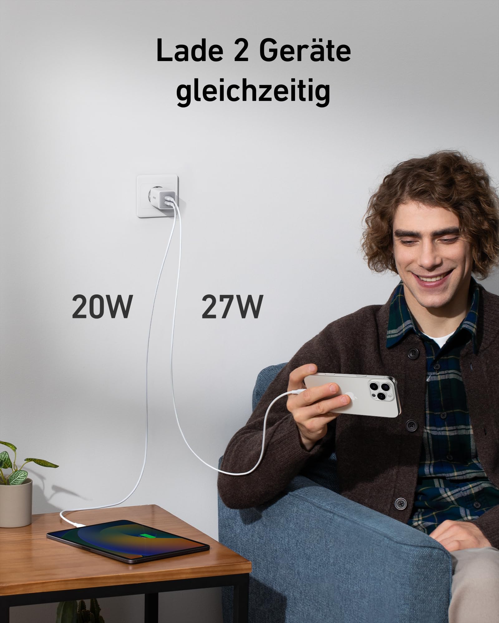 ANKER Ładowarka USB C 47W GaN 523 Nano 3 Szybkie Ładowanie — miniatura 2