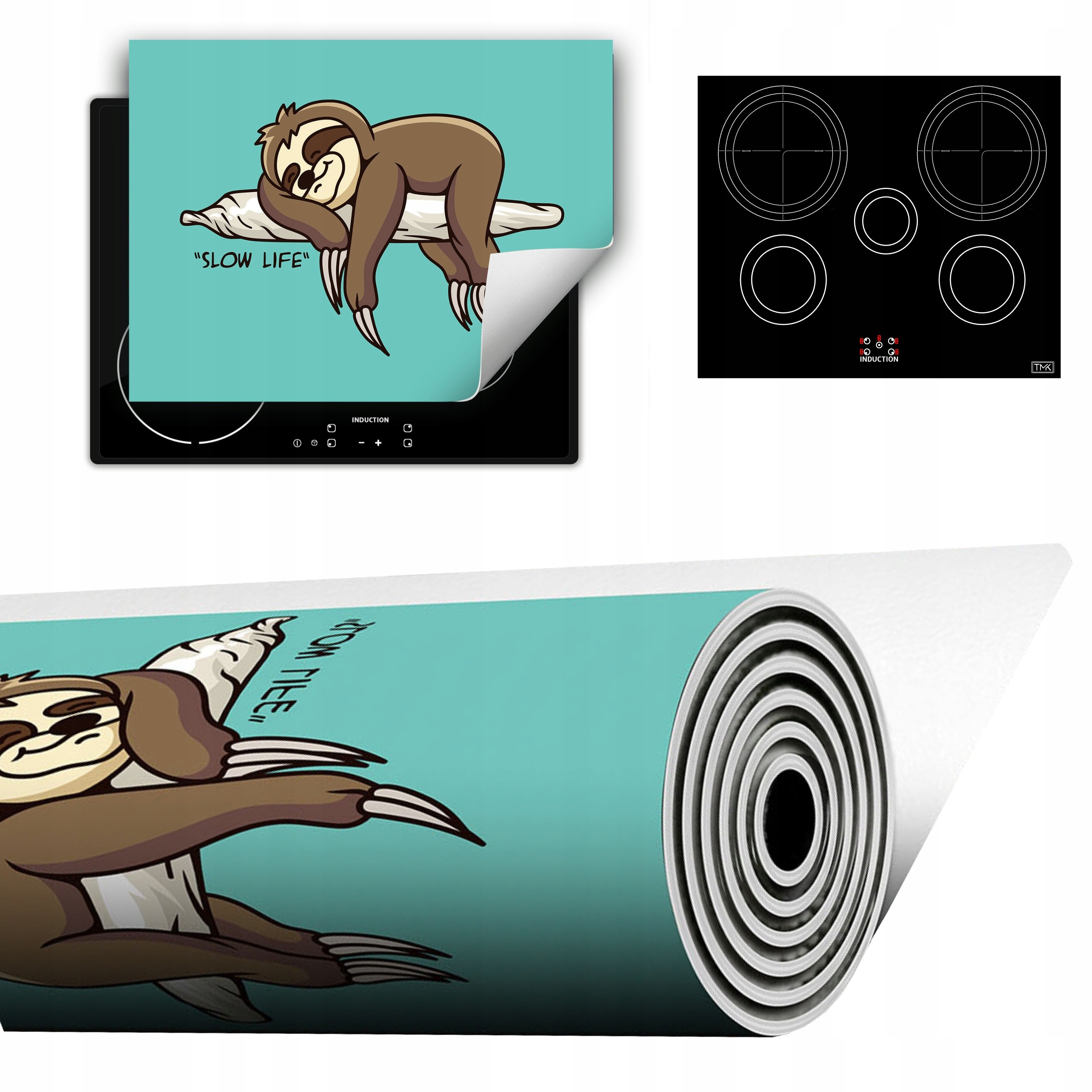 Vinylová Podložka Do Kuchyně Více Místa 70x52 tyrkysová lenochod