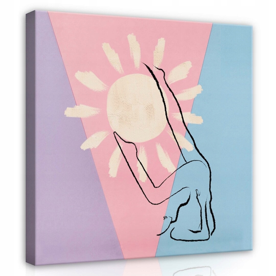 Obraz 80x80 Minimalismus kresba linie jóga slunce harmonie klid