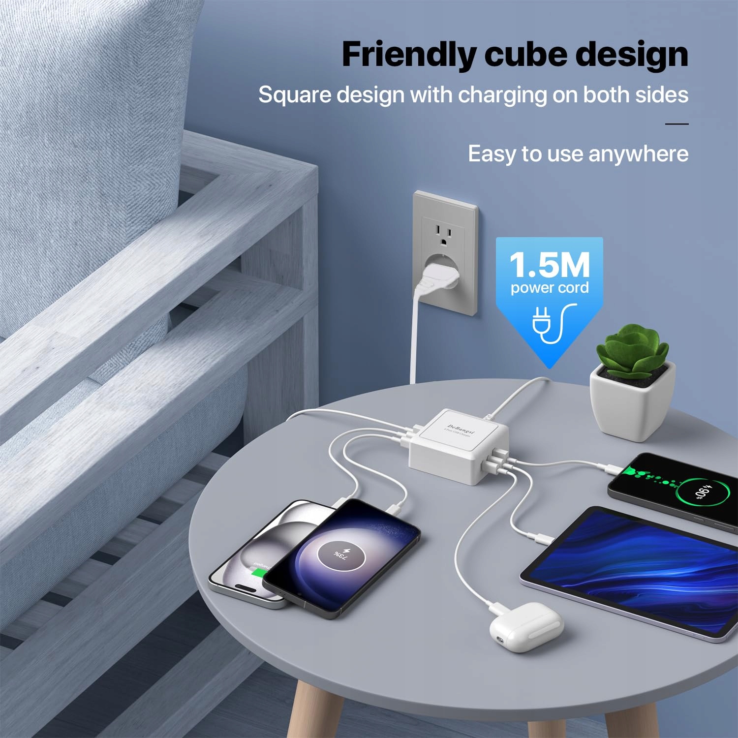 HONGYEE Ładowarka USB C 50W 6-Port Szybkie Ładowanie iPhone Android — miniatura 8