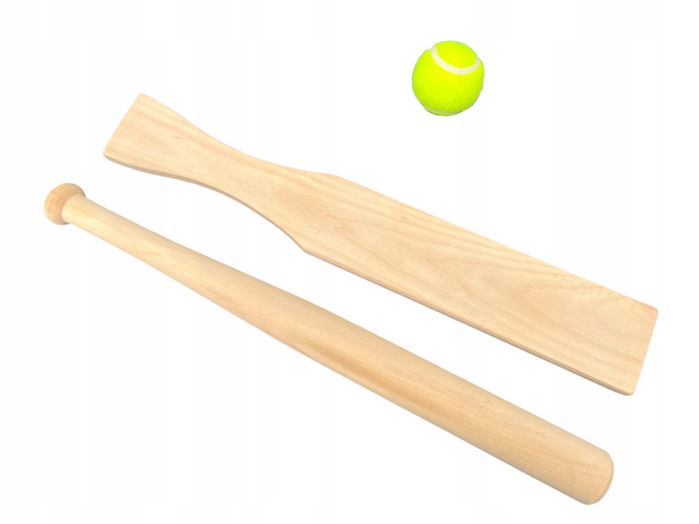 Kij Bejsbolowy baseballowy drewniany 50cm Krykiet Piłka zestaw dla dzieci