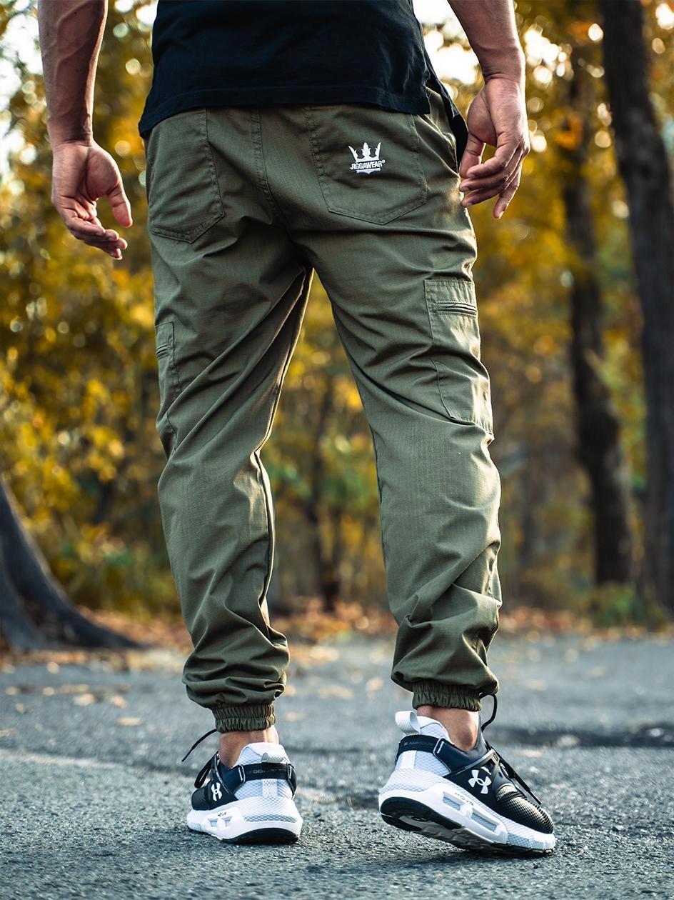Kalhoty Joggery Jigga Wear Kapsáče Cargo Ripstop Khaki vel. M