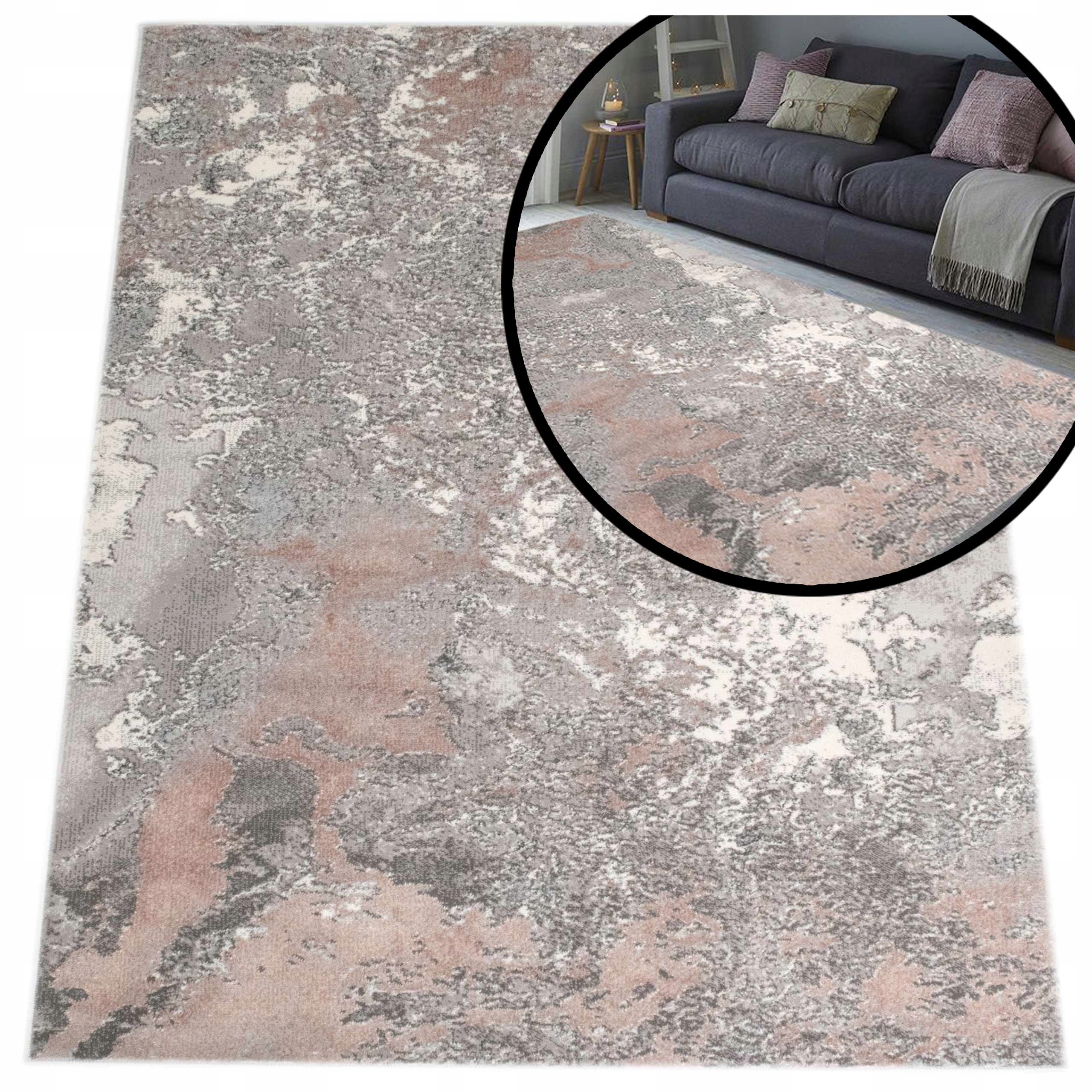 Dywan Stylish Modny Do Salonu Sypialni Pudrowy róż z Połyskiem 160x230cm