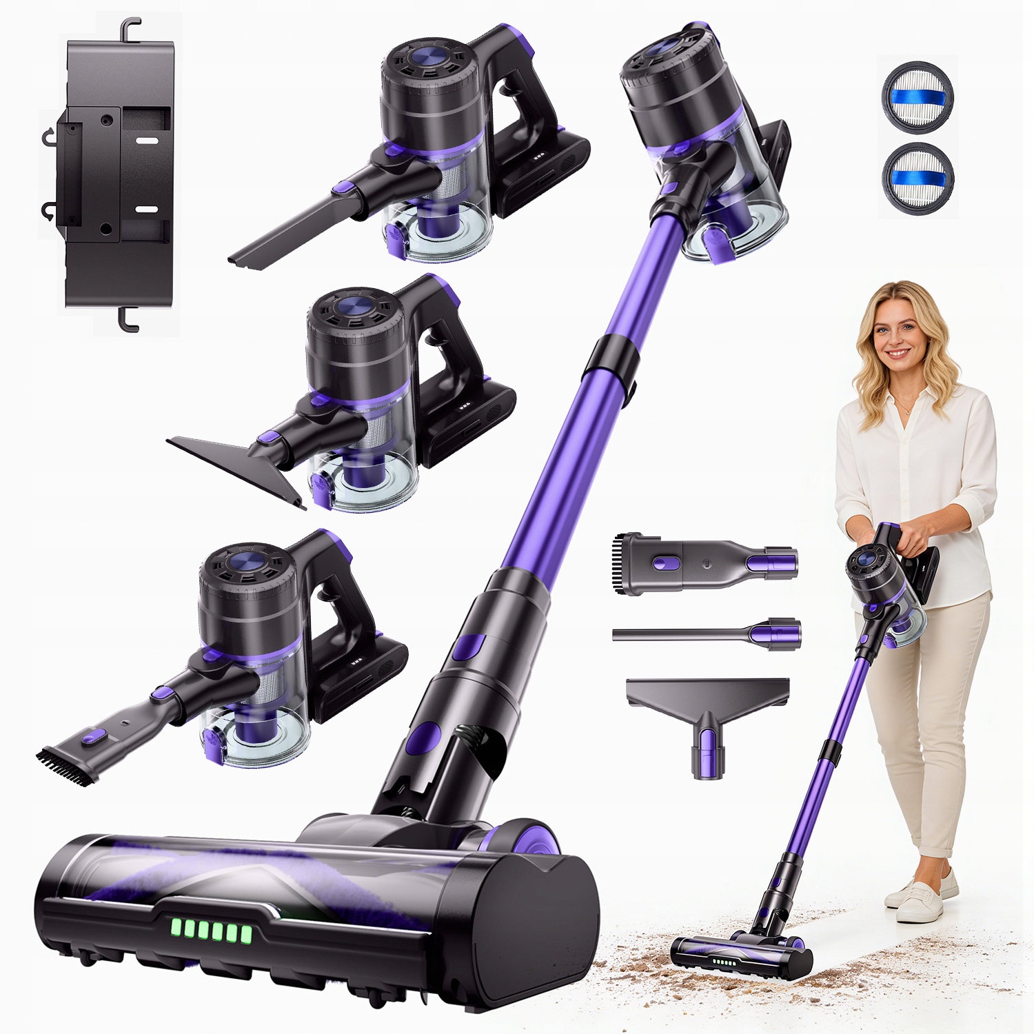 Tyčový Vysavač Bezdrátový Vysavač 200 W S Nádobou O Objemu 1.5 L A Filtrem