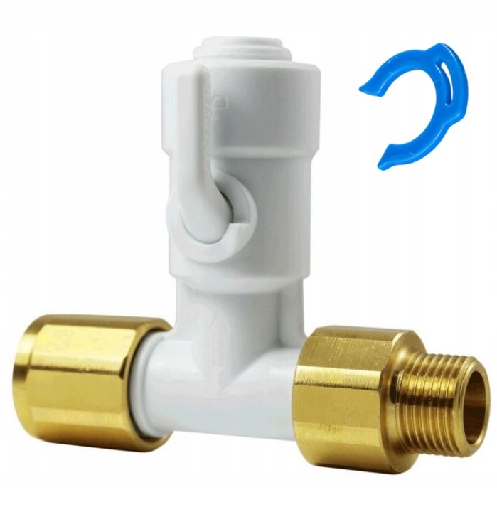 Zawór kątowy JohnGuest 3/8" przyłącze filtra wody osmozy trójnik z zaworem