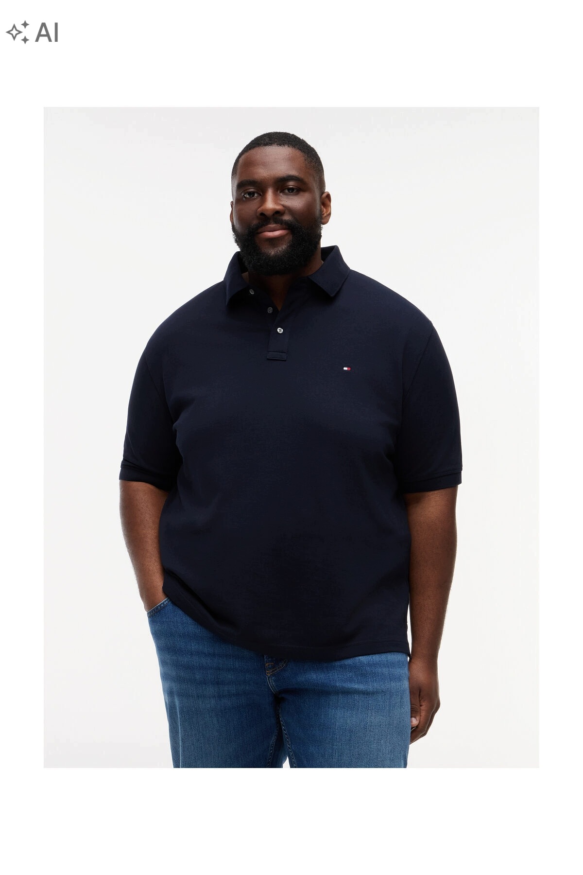 Tommy Hilfiger Tmavě Modré Polokošile Z Bavlny 4XL 4XL 7GA