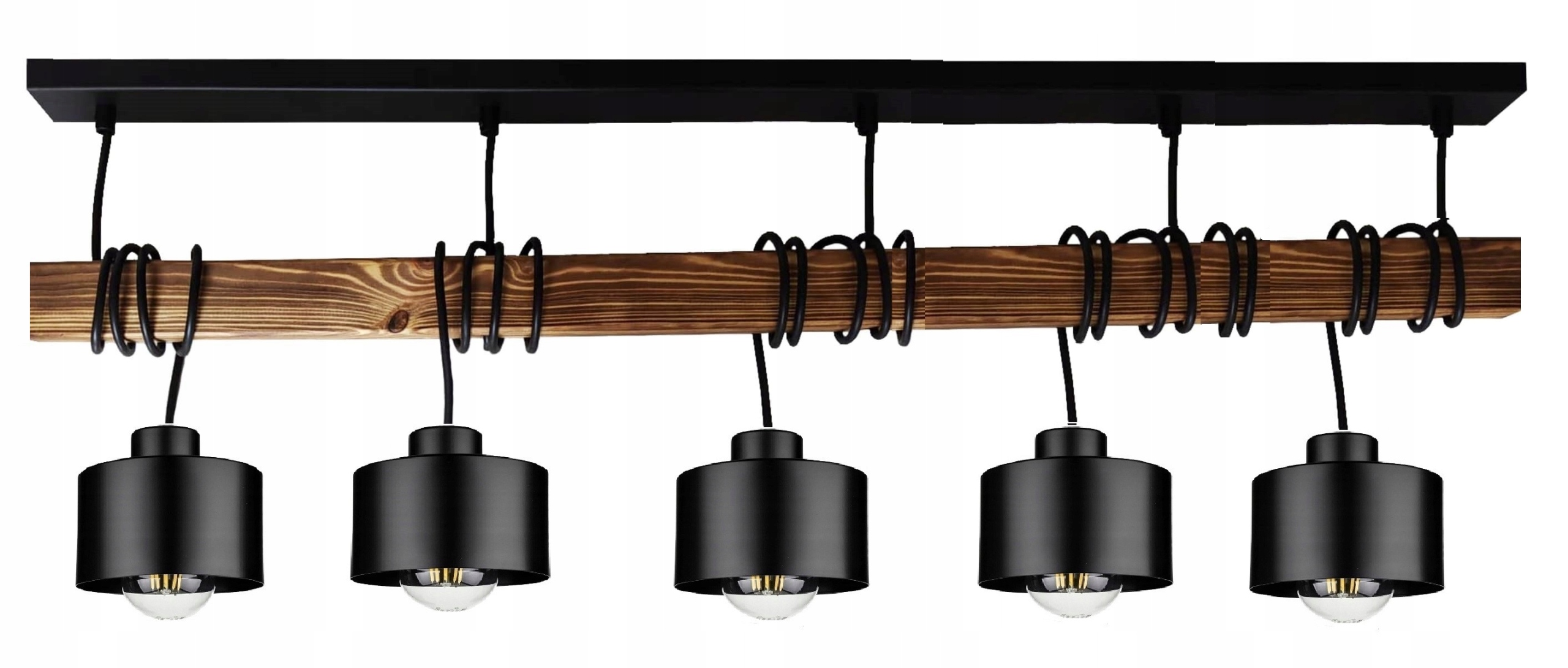 

Lampa żyrandol drewno 5xE27 Loft Czarna